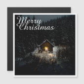 Christmas Greetings with Witch House Magnetkarte (Vorne/Hinten)