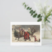 Christmas GreetingSanta and Sleigh Feiertagspostkarte (Stehend Vorderseite)