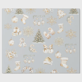 Christmas grey gold wrapping paper geschenkpapier