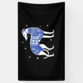 Christmas Greyhound Dog Wearing an Ugly Sweater Bl Banner (Vertikal)