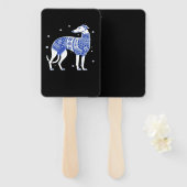 Christmas Greyhound Dog Wearing an Ugly Sweater Bl Fächer (Vorne und Hinten)