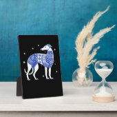 Christmas Greyhound Dog Wearing an Ugly Sweater Bl Fotoplatte (Seite)