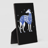 Christmas Greyhound Dog Wearing an Ugly Sweater Bl Fotoplatte (Seite)