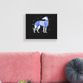 Christmas Greyhound Dog Wearing an Ugly Sweater Bl Leinwanddruck (Insitu (Wohnzimmer))