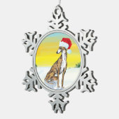christmas greyhound schneeflocken Zinn-Ornament (Rechts)