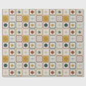 Christmas Grid of Flowers, Leaves & Snowflakes Geschenkpapier (Flach)