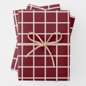 Christmas Grid Pattern Red Kariert Geschenkpapier Set (Beispiel)