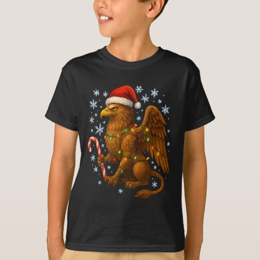 Christmas Griffin Magic Mythical Holiday Srit Long T-Shirt (Vorderseite)