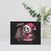 Christmas Grim Sensenmann Feiertagspostkarte (Stehend Vorderseite)