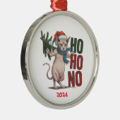 Christmas Grumpy Cat Ho Ho No Ornament Aus Metall (Rechts)
