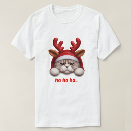 Christmas Grumpy Cat Rentier T-Shirt (Design vorne)