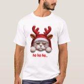 Christmas Grumpy Cat Rentier T-Shirt (Vorderseite)