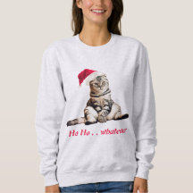Christmas Grumpy Kitty Cat Ho Ho Was auch immer lu