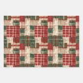 Christmas Grunge Kariert Geschenkpapier Set (Vorderseite 2)