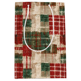 Christmas Grunge Kariert Mittlere Geschenktüte