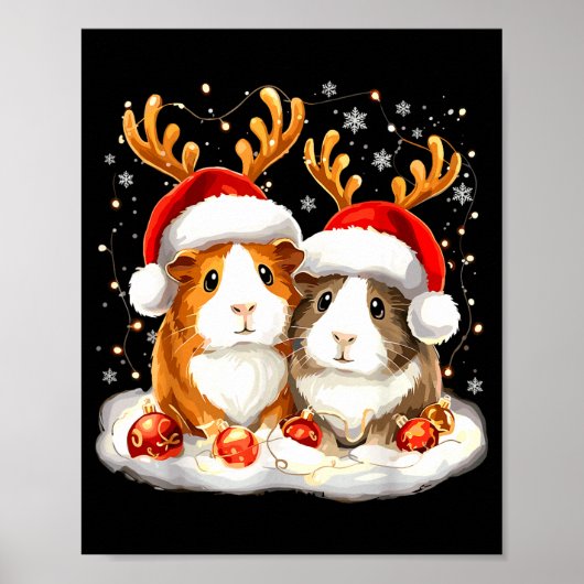 Christmas Guinea G Reindeer Xmas  Poster (Vorne)
