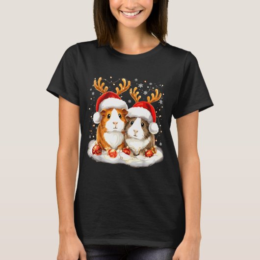 Christmas Guinea G Reindeer Xmas T-Shirt (Vorderseite)
