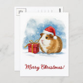 Christmas Guinea Pig Postcard Postkarte (Vorne/Hinten)
