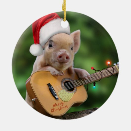 Christmas Guitar Keramik Ornament (Hinten)