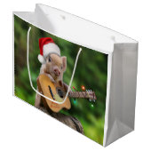 Christmas guitar pig große geschenktüte (Vorderseite Schrägansicht)