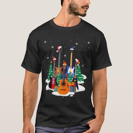 Christmas Guitar Tree Holiday Design T-Shirt (Vorderseite)