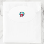 Christmas guitarist  Rockmusic Christmas (3) Ovaler Aufkleber (Tasche)