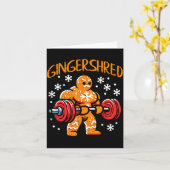 Christmas Gym Gingerbread Gingershred Xmas Workout Karte (Gelbe Blume)