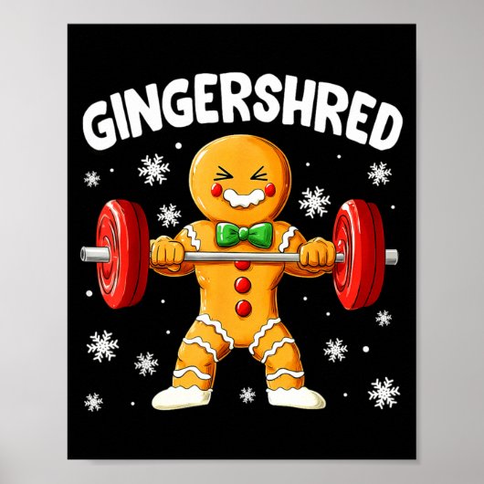 Christmas Gym Gingerbread Gingershred Xmas Workout Poster (Vorne)