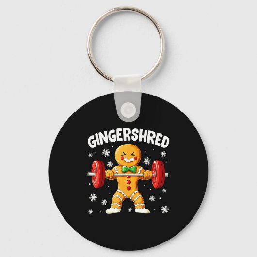 Christmas Gym Gingerbread Gingershred Xmas Workout Schlüsselanhänger (Vorderseite)