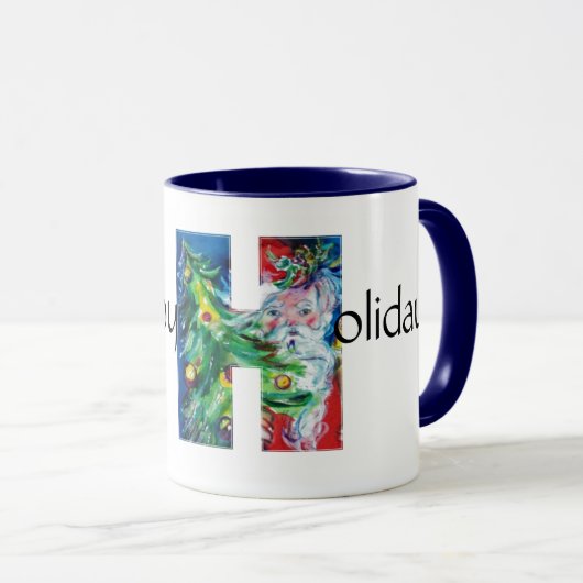 CHRISTMAS H LETTER / GLÜCKLICHES FERIENMONOGRAMM TASSE (VorderseiteRechts)