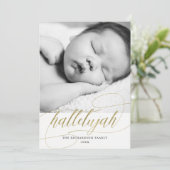 Christmas Hallelujah Wird Falsch Gold with Foto Feiertagskarte (Stehend Vorderseite)