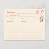 Christmas Hand Drawn Bridal Shower Recipe Begleitkarte (Vorderseite)