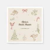 Christmas Hand Drawn Bridal Shower Serviette (Vorderseite)