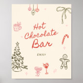 Christmas Hand Drawn Hot Chocolate Bar Poster (Vorne)