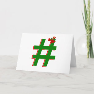 #Christmas #HASHTAG - Hash-Tag-Symbol Feiertagskarte