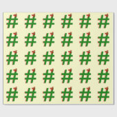 #Christmas #HASHTAG - Hash-Tag-Symbol Geschenkpapier (Flach)