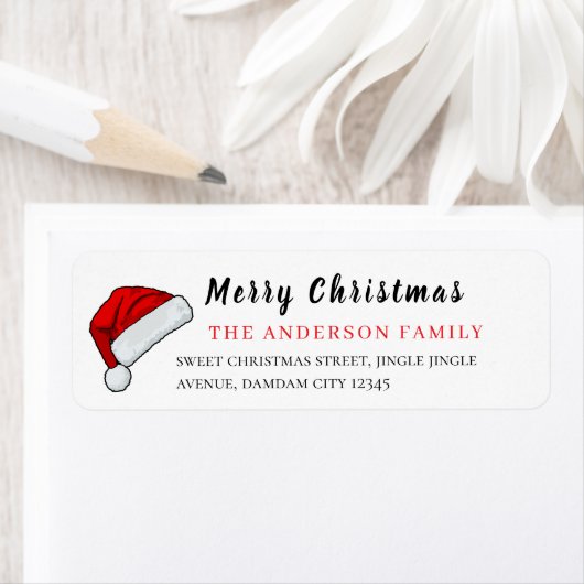 Christmas Hat Elegant Simple Return Address (Insitu)
