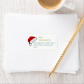 Christmas Hat Elegant Simple Return Address Adressaufkleber (Insitu)