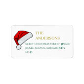 Christmas Hat Elegant Simple Return Address Adressaufkleber (Vorne)