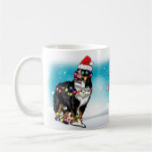 Christmas Hat Frohe Weihnachten St. Bernard Lover Kaffeetasse (Links)
