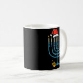 Christmas Hat Menorah Jew Hanukkah Chanukah Men Wo Kaffeetasse (VorderseiteRechts)