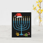 Christmas Hat Menorah Jew Hanukkah Chanukah Men Wo Karte (Gelbe Blume)