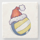 Christmas Hat Volleyball Steinuntersetzer (Vorderseite)