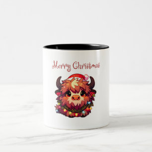 Christmas Hat Weihnachts Fairy Lights Yak Zweifarbige Tasse