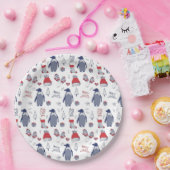 Christmas Hats Gloves Pattern Party Pappteller (Party)