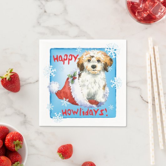 Christmas Havanese Serviette (Beispiel)