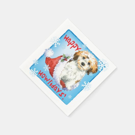 Christmas Havanese Serviette (Ecke)