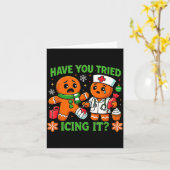 Christmas Have You Tried Icing It Gingerbread Icu  Karte (Gelbe Blume)