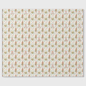 Christmas Heart Girl Gnome Pattern Geschenkpapier (Flach)