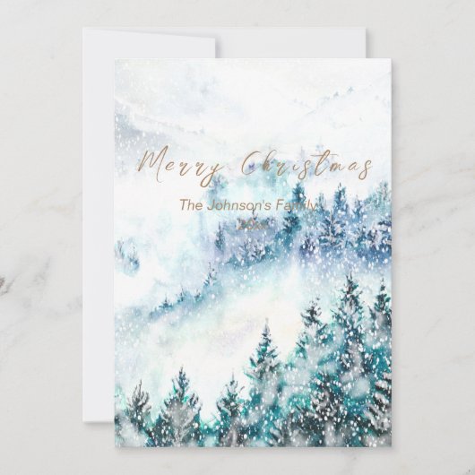 Christmas  heavy snow pine forest 2 card einladung (Vorderseite)